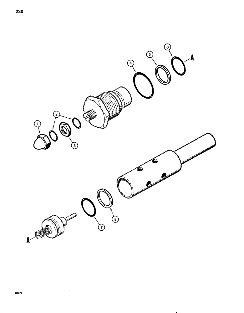 Схема запчастей Case 1080 - (230) - MAIN RELIEF VALVE, ONE SPOOL VALVE (35) - HYDRAULIC SYSTEMS