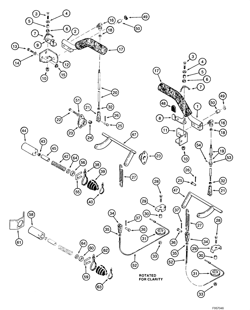 Схема запчастей Case 1840 - (07-02) - PARKING LATCH - SEAT BARS, DUAL, JAF0100497 - (07) - BRAKES