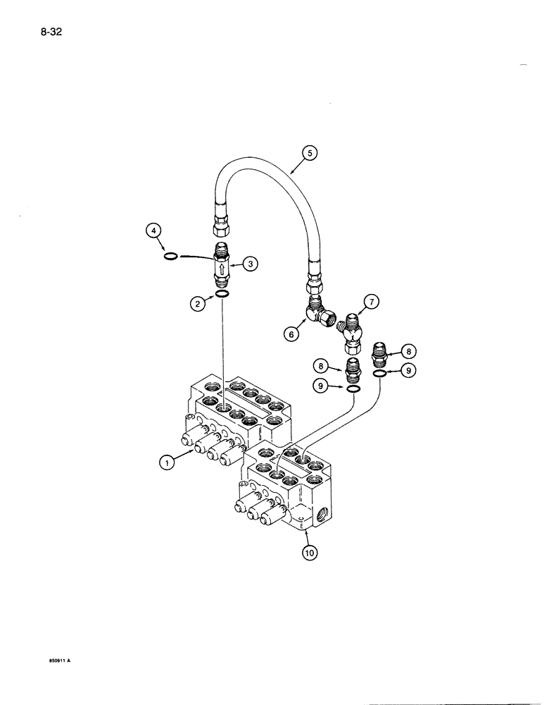 Схема запчастей Case 1085B - (8-032) - FAST CROWD CIRCUIT (08) - HYDRAULICS