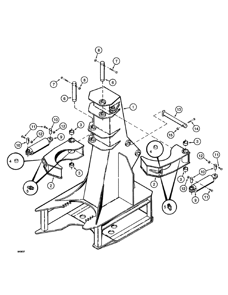 Схема запчастей Case 1187 - (326) - ROTARY CUTTER, MAIN FRAME AND GRAB ARMS (05) - UPPERSTRUCTURE CHASSIS