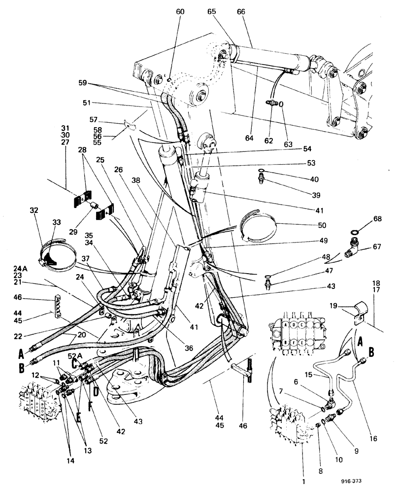 Схема запчастей Case 580F - (188) - BACKHOE HYDRAULIC CYLINDERS (35) - HYDRAULIC SYSTEMS