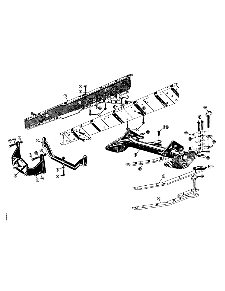 Схема запчастей Case 420 - (006) - ENGINE FRAME, TORQUE TUBE, DRAWBAR, AND ENGINE SUPPORTS (01) - ENGINE