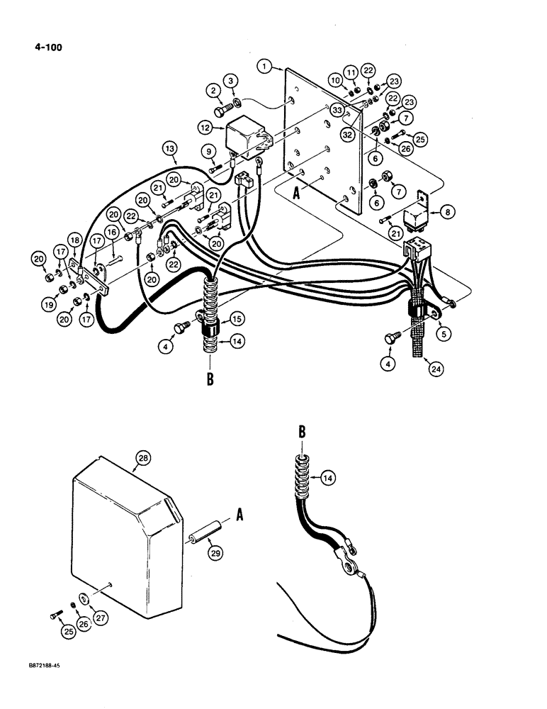Схема запчастей Case W36 - (4-100) - MAIN HARNESS TO RELAY PANEL (04) - ELECTRICAL SYSTEMS