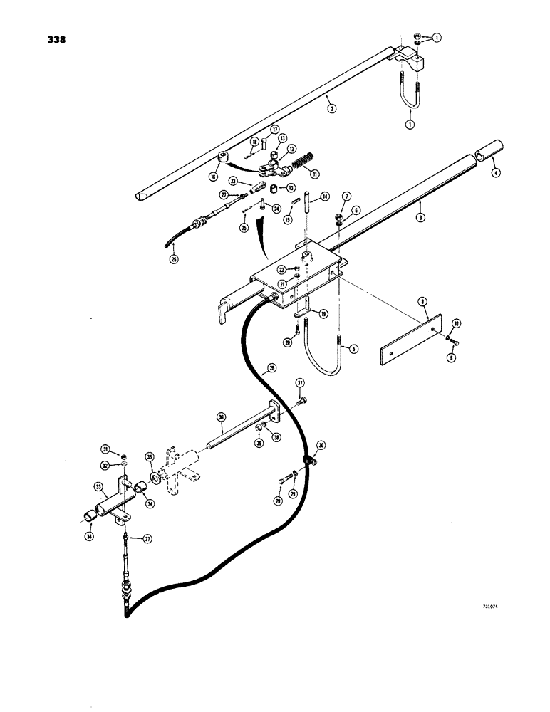 Схема запчастей Case 1450 - (338) - LOADER RETURN TO DIG (09) - CHASSIS/ATTACHMENTS