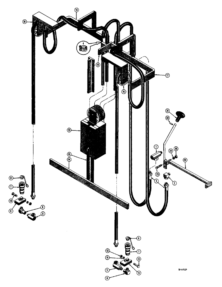 Схема запчастей Case 440 - (56) - AUXILIARY HYDRAULICS, 21 FOOT 6 INCH MAST 