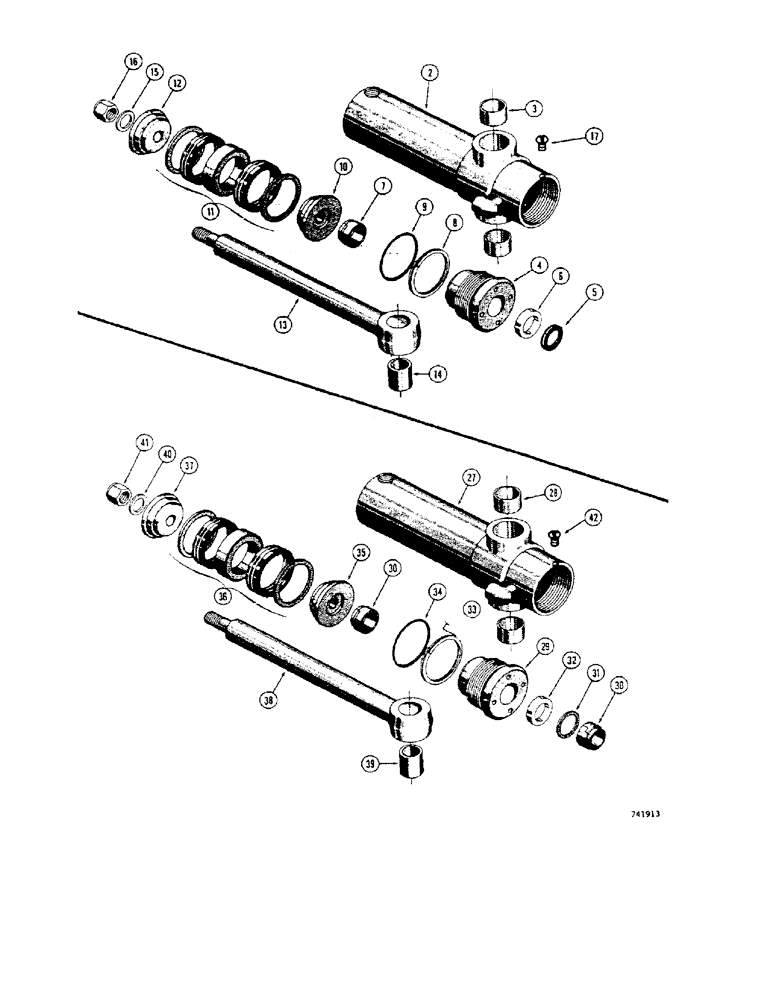 Схема запчастей Case 32 - (137C) - G32608 AND G32609 SWING CYLINDERS, 4" I.D. X 11" STROKE 