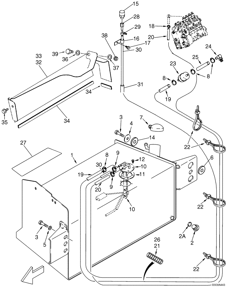 Схема запчастей Case 570MXT - (03-01) - FUEL TANK AND LINES (03) - FUEL SYSTEM