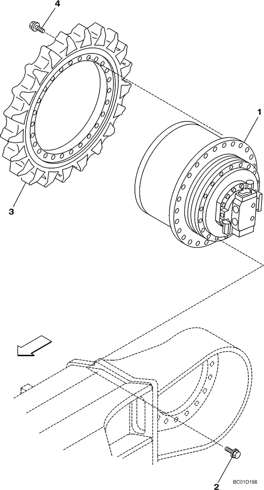 Схема запчастей Case CX330 - (06-01) - TRACK DRIVE ASSY (06) - POWER TRAIN