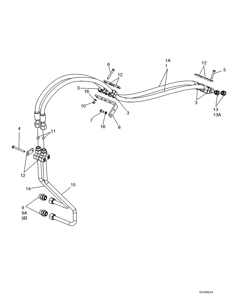 Схема запчастей Case 721E - (08-19) - HYDRAULICS - LOADER AUXILIARY - THIRD SPOOL (XR) (08) - HYDRAULICS