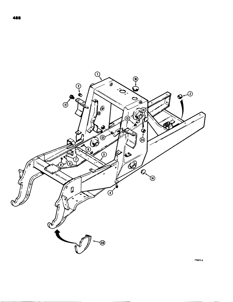 Схема запчастей Case 580C - (488) - CHASSIS (09) - CHASSIS/ATTACHMENTS