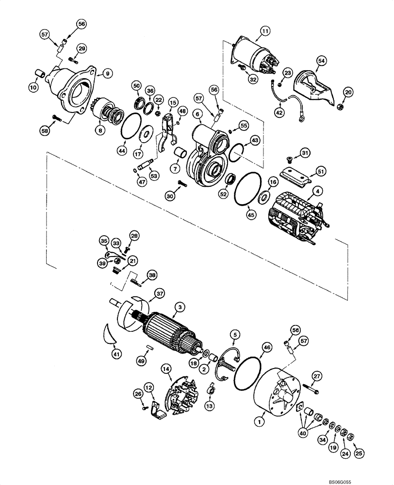 Схема запчастей Case 865 - (04.01[00]) - STARTER - ASSEMBLY (04) - ELECTRICAL SYSTEMS