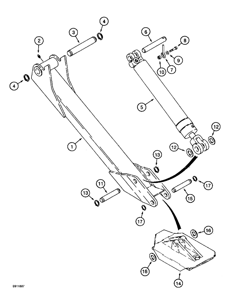 Схема запчастей Case 860 - (9-028) - BACKHOE STABILIZERS (09) - CHASSIS/ATTACHMENTS