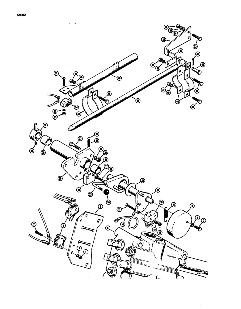 Схема запчастей Case W24 - (202) - LOADER POSITIONING CONTROLS (08) - HYDRAULICS