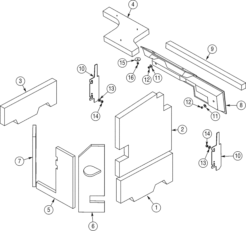 Схема запчастей Case 821C - (09-21) - INSULATION HOOD (09) - CHASSIS