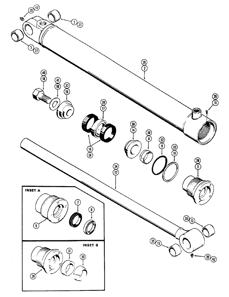 Схема запчастей Case W7E - (232) - G32602 LOADER LIFT CYLINDER, 4" CYLINDER WITH 33" STROKE W/ SOLID OUTER PISTON ROD WIPER (08) - HYDRAULICS