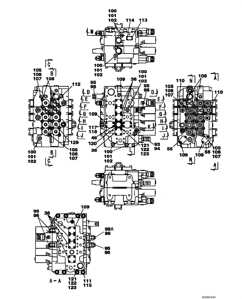Схема запчастей Case CX210 - (08-40B) - VALVE ASSY - CONTROL (08) - HYDRAULICS