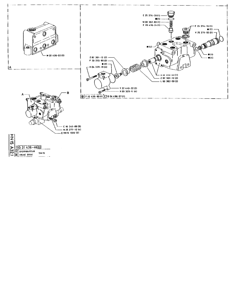 Схема запчастей Case 90BCL - (291) - VALVE BANK SM 15 (07) - HYDRAULIC SYSTEM