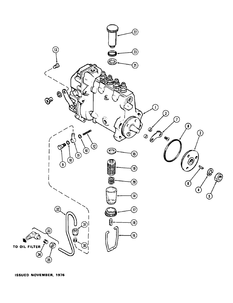 Схема запчастей Case 400C - (047G) - A62325 FUEL INJECTION PUMP, (336B) DIESEL ENGINE, W/O TURBO-CHARGER, W/ HAND PRIMER PUMP AND FILTER (03) - FUEL SYSTEM