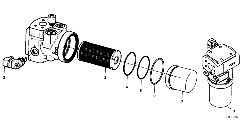 Схема запчастей Case 330B - (43K00000010[001]) - FILTER, STEERING W/WET BRAKE (8998341421) (09) - Implement / Hydraulics / Frame / Brakes