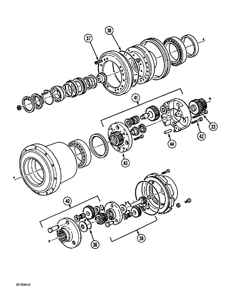 Схема запчастей Case 1088 - (6-06) - FINAL DRIVE TRANSMISSION, P.I.N. FROM 72203 TO 72207 - EUROPE ONLY (06) - POWER TRAIN