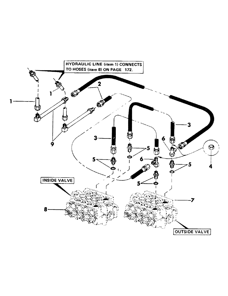 Схема запчастей Case 40BLC - (174) - AUXILIARY HYDRAULICS FOR FELLER BUNCHER (07) - HYDRAULIC SYSTEM
