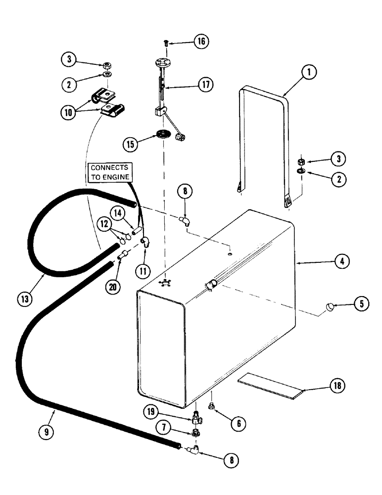 Схема запчастей Case 880 - (102) - FUEL TANK AND LINES (02) - FUEL SYSTEM