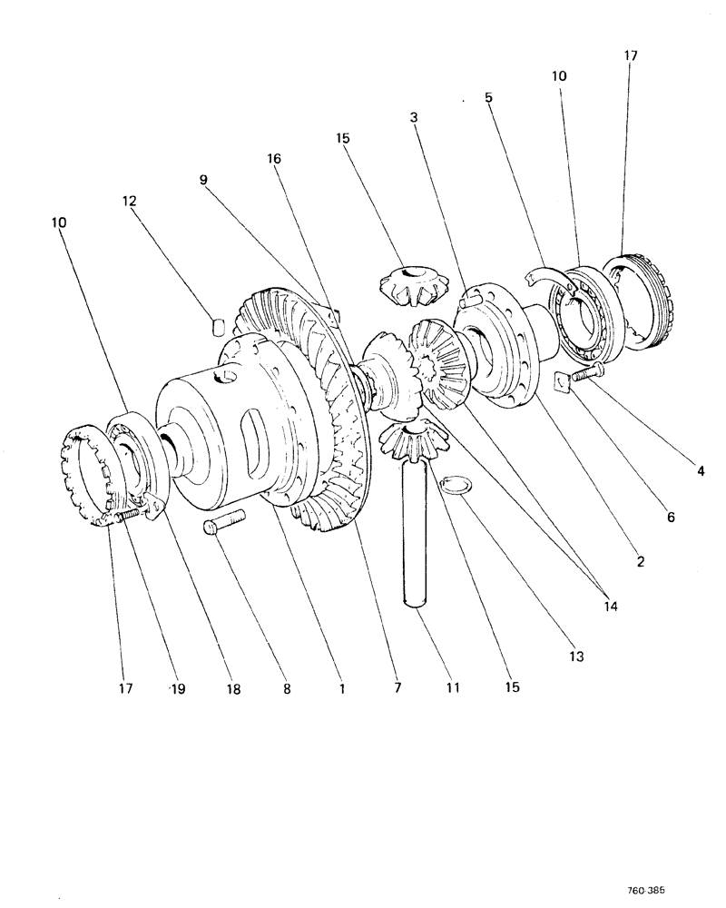 Схема запчастей Case 580F - (084) - DIFFERENTIAL (27) - REAR AXLE SYSTEM
