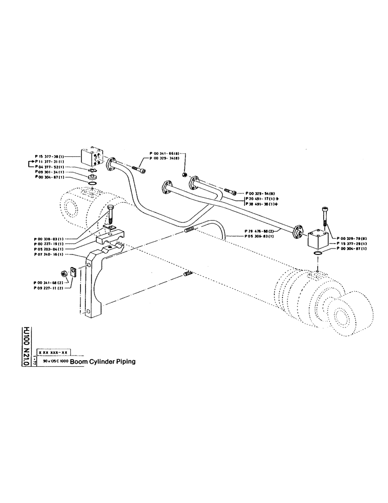 Схема запчастей Case 160CL - (46) - BOOM CYLINDER PIPING (07) - HYDRAULIC SYSTEM