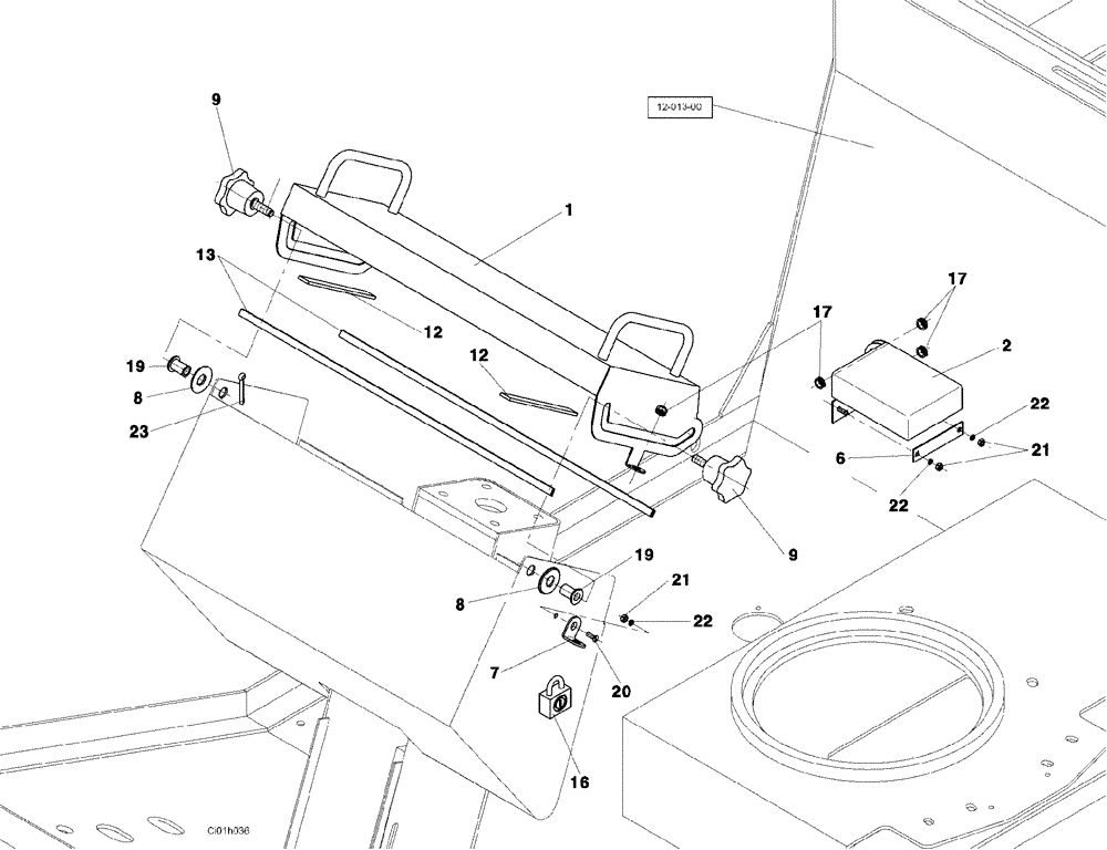 Схема запчастей Case SR20 - (12-017-00[01]) - OPERATORS COMPARTMENT (12) - Chassis/Attachments