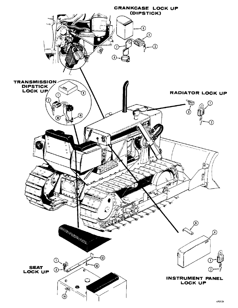 Схема запчастей Case 350 - (428) - LOCKUP PARTS (05) - UPPERSTRUCTURE CHASSIS