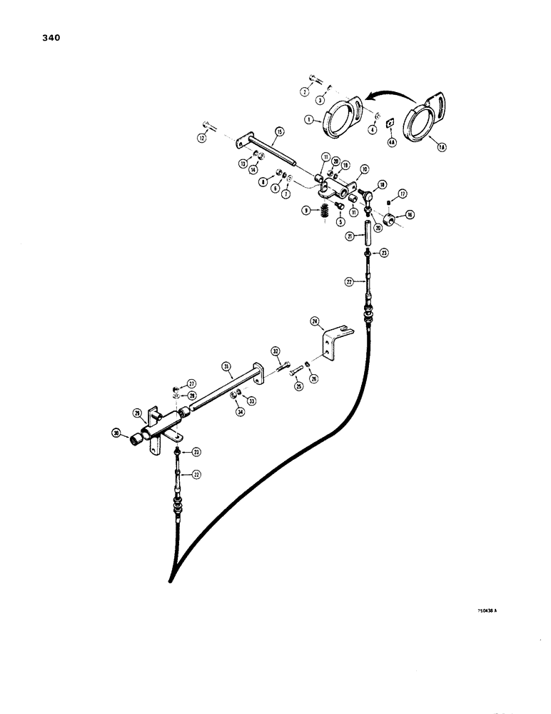 Схема запчастей Case 1450 - (340) - LOADER HEIGHT CONTROL (09) - CHASSIS/ATTACHMENTS