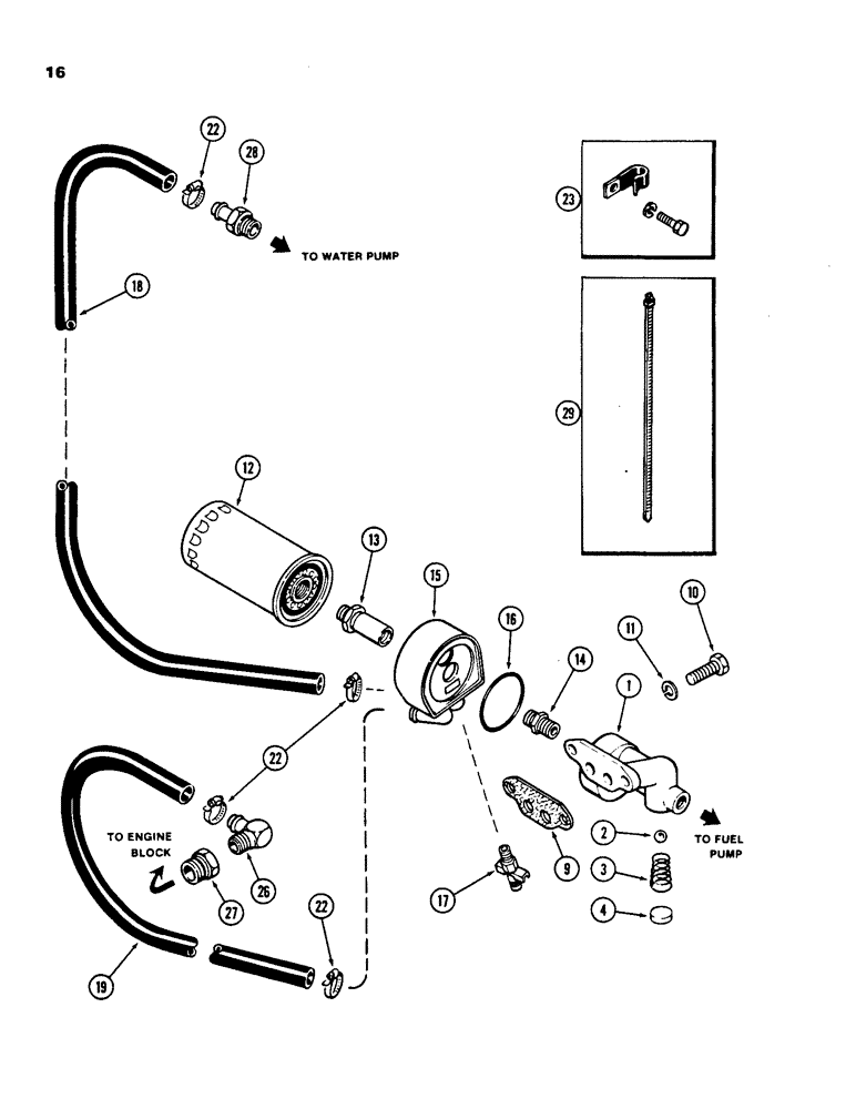 Схема запчастей Case 850C - (016) - OIL FILTER AND COOLER, 336BD AND 336BDT DIESEL ENGINES (01) - ENGINE