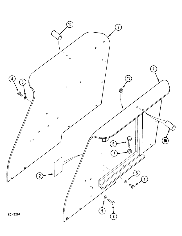 Схема запчастей Case 380B - (9-284) - REAR FENDERS, CROWN TYPE (09) - CHASSIS/ATTACHMENTS
