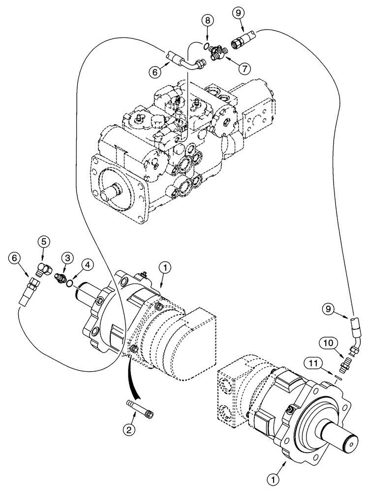 Схема запчастей Case 85XT - (07-03) - HYDRAULIC CIRCUIT, BRAKE, NORTH AMERICAN MODELS -JAF0352233, EUROPEAN MODELS -JAF0352714 (07) - BRAKES