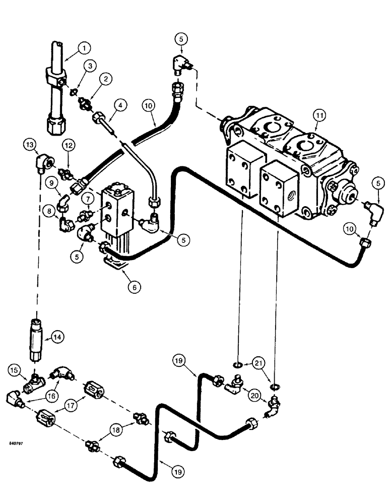 Схема запчастей Case 1187 - (192) - ROTARY CUTTER HYDRAULICS, ROTARY CUTTER HYDRAULIC CONTROLS (07) - HYDRAULIC SYSTEM