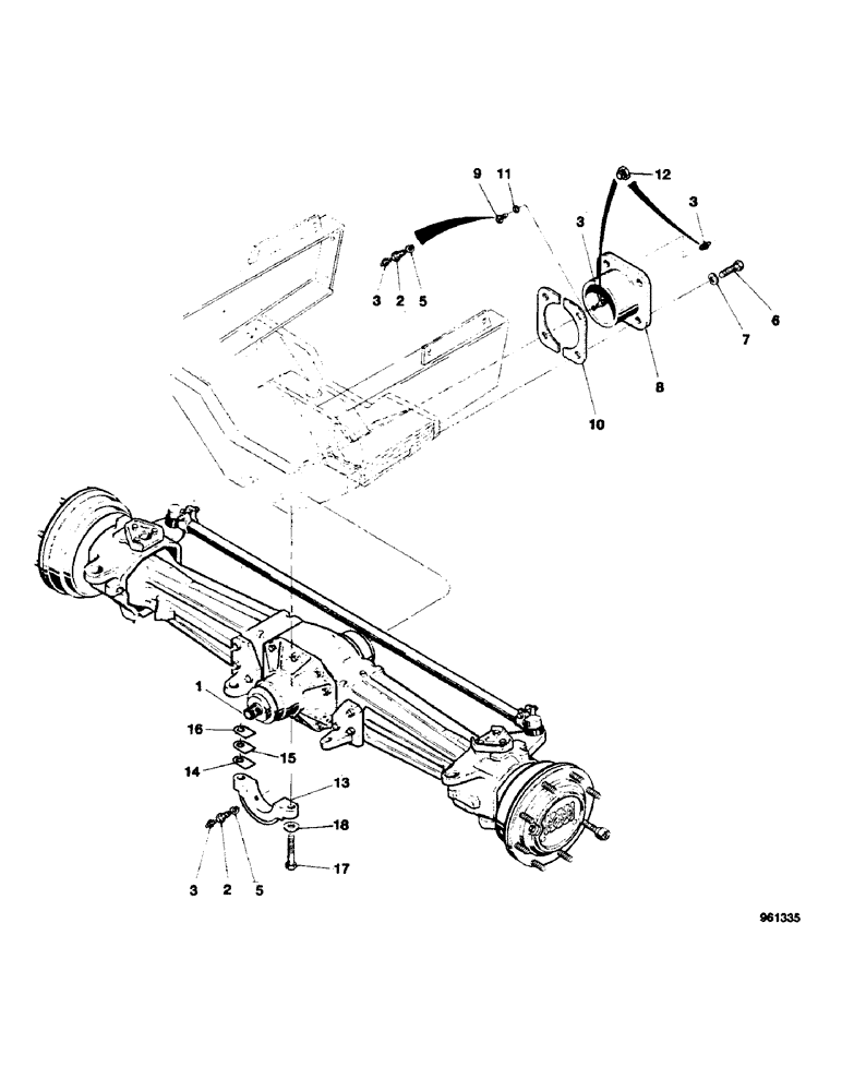 Схема запчастей Case 580G - (22) - FRONT DRIVE AXLE - MOUNTING 