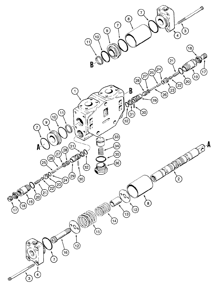Схема запчастей Case 921B - (8-030) - LOADER AUXILIARY SECTION (08) - HYDRAULICS