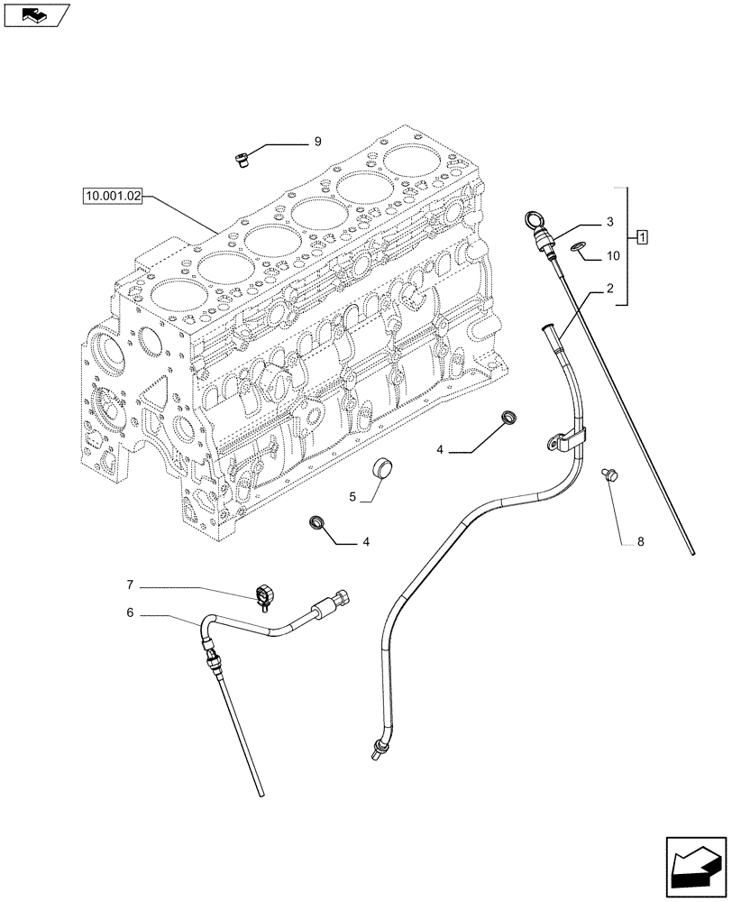 Схема запчастей Case F4HFE613R A004 - (10.304.01) - OIL LEVEL CHECK (504310590 - 504088054) (10) - ENGINE