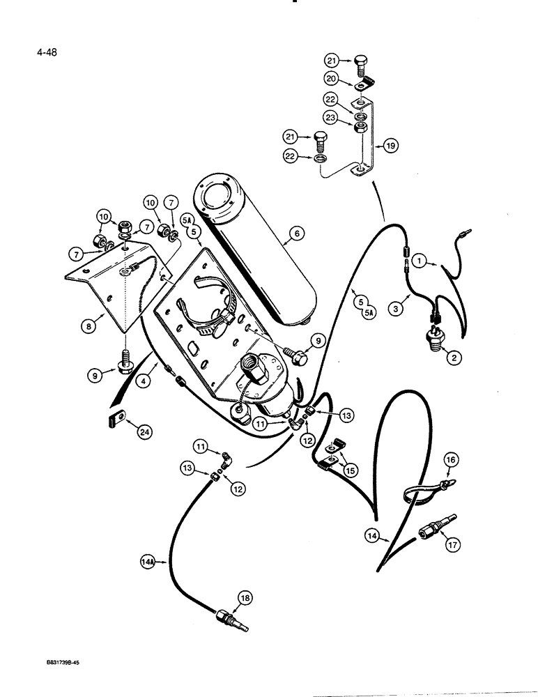 Схема запчастей Case 450C - (4-48) - COLD START SYSTEM (04) - ELECTRICAL SYSTEMS