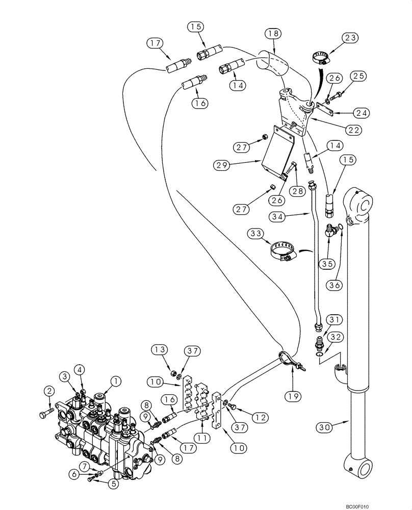 Схема запчастей Case 580M - (08-13) - HYDRAULICS - CYLINDER, BACKHOE BUCKET (MODELS WITH EXTENDABLE DIPPER) (08) - HYDRAULICS
