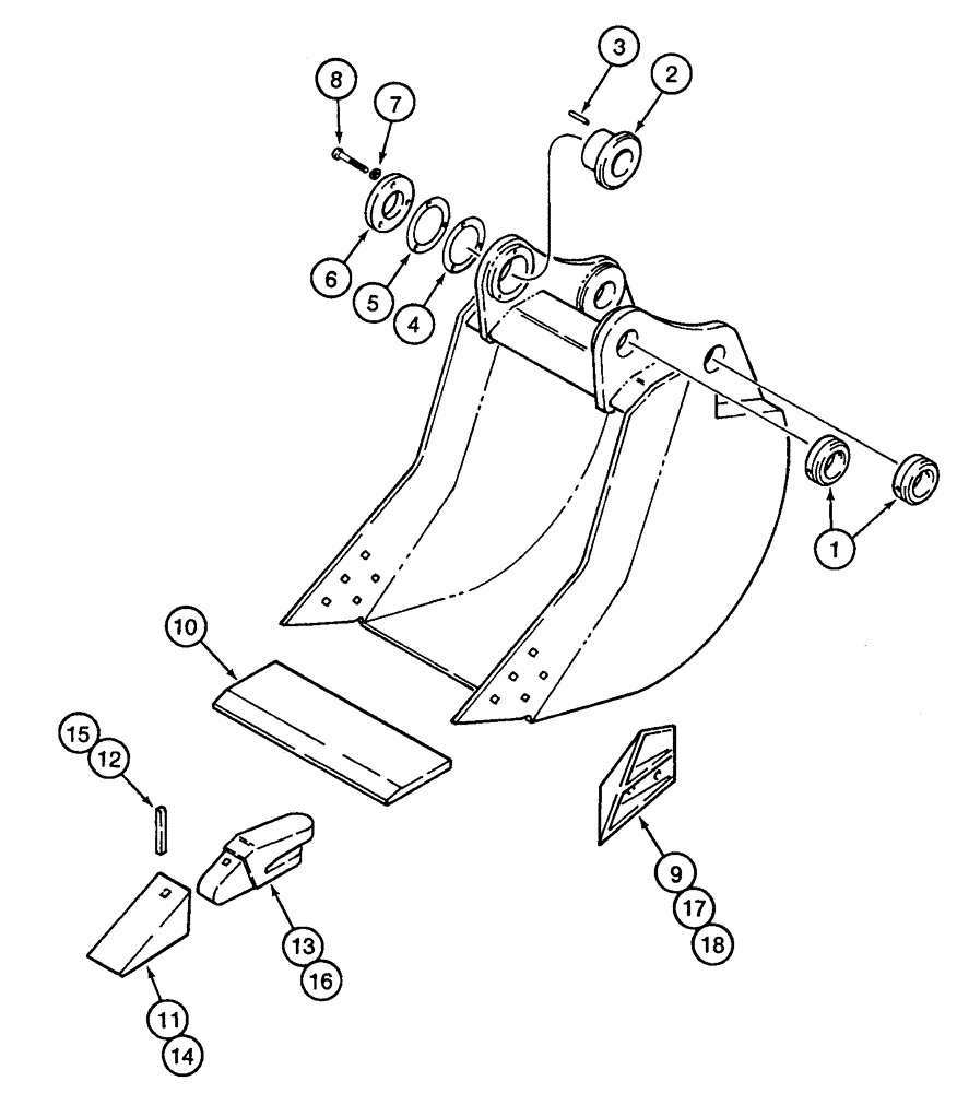 Схема запчастей Case 9050B - (9-084) - H & H BUCKETS, GENERAL PURPOSE AND HEAVY DUTY - STANDARD AND HIGH CAPACITY (09) - CHASSIS