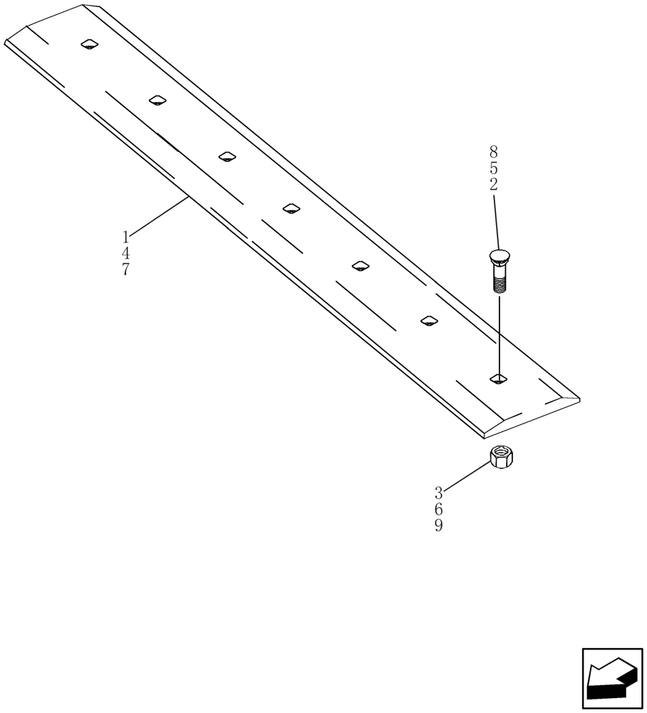 Схема запчастей Case TR270 - (82.300.AN[06]) - BUCKET, BOLT ON CUTTING EDGE (B.O.C.E.) (ALL CASE) (82) - FRONT LOADER & BUCKET