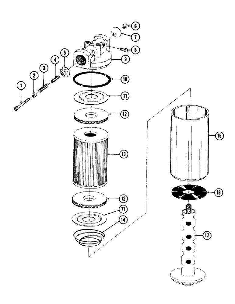 Схема запчастей Case 980 - (164) - HYDRAULIC OIL FILTER (07) - HYDRAULIC SYSTEM