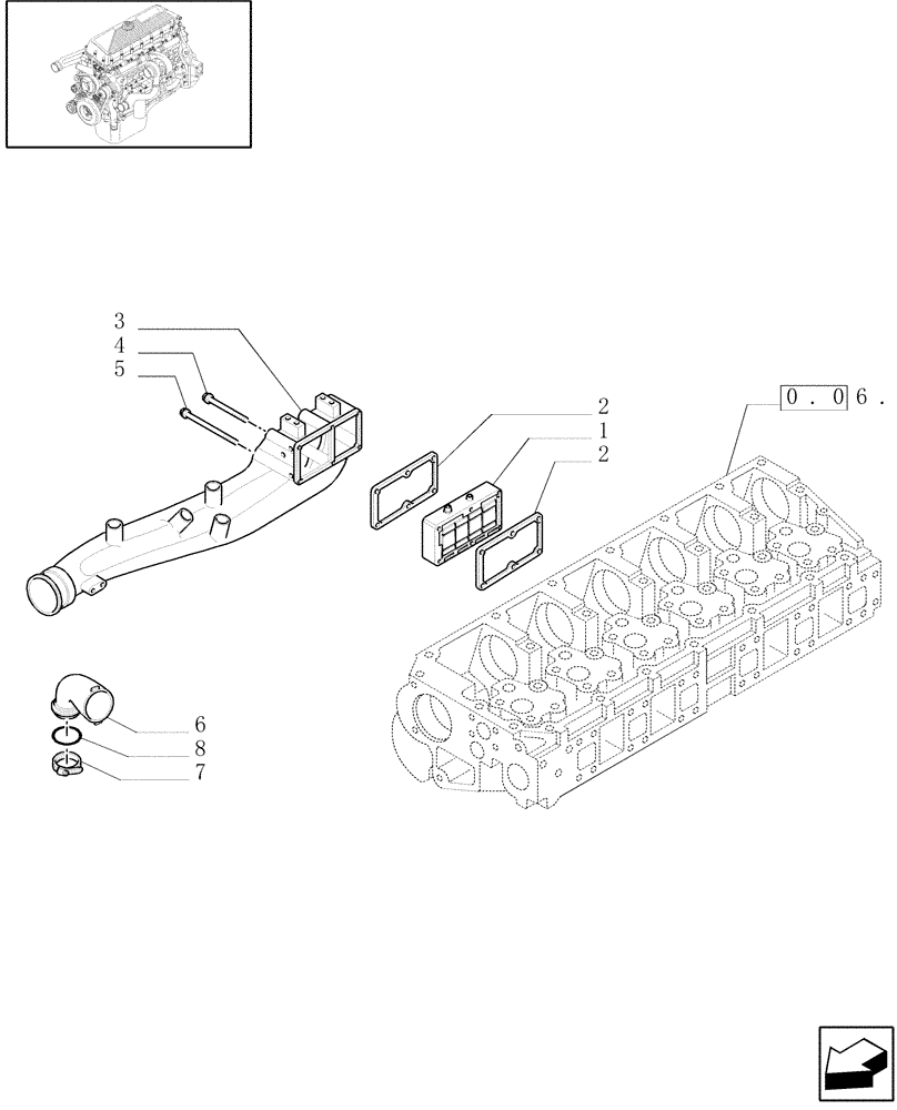Схема запчастей Case F3AE0684G B001 - (0.36.70[01]) - INTAKE MANIFOLD (500387607) 