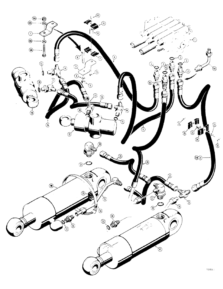 Схема запчастей Case 475 - (216) - PLOW SWING AND LIFT HYDRAULIC CIRCUIT (35) - HYDRAULIC SYSTEMS