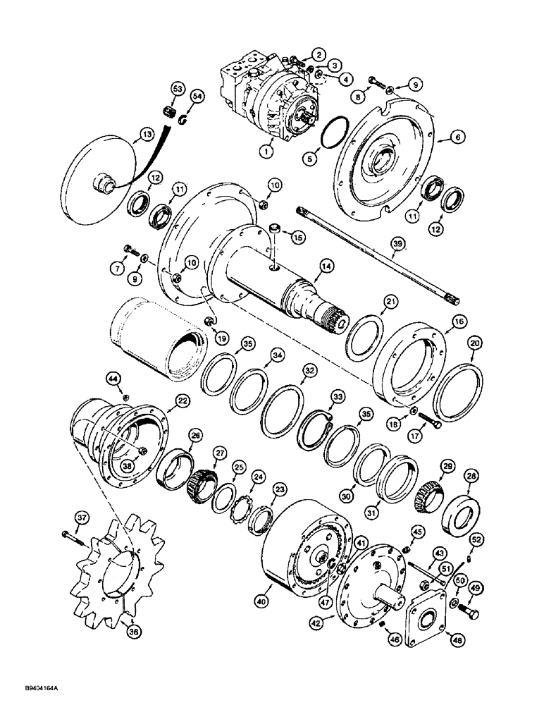 Схема запчастей Case 860 - (9-046) - TRENCHER DRIVE LINE MOUNTING (09) - CHASSIS/ATTACHMENTS