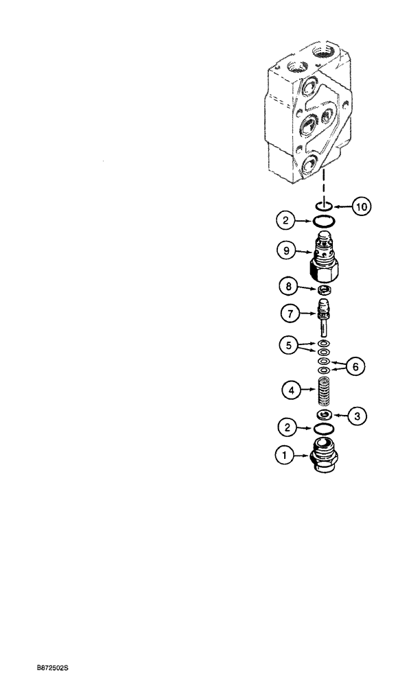 Схема запчастей Case 760 - (08-064) - BACKHOE CONTROL VALVE ASSEMBLY - H672270, CIRCUIT RELIEF VALVE ASSEMBLIES MANUFACTURED BY KONTAK (35) - HYDRAULIC SYSTEMS