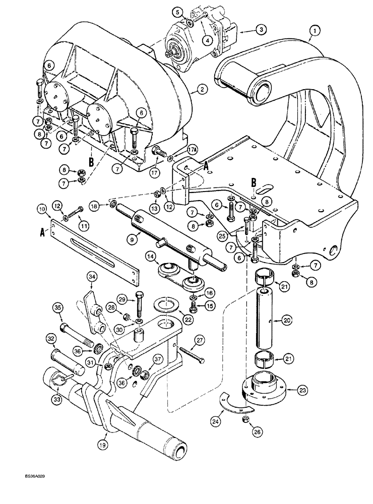 Схема запчастей Case 760 - (09-126) - PLOW GEARBOX AND GEAR MOUNTING, PRIOR TO P.I.N. JAF0104938 (89) - TOOLS
