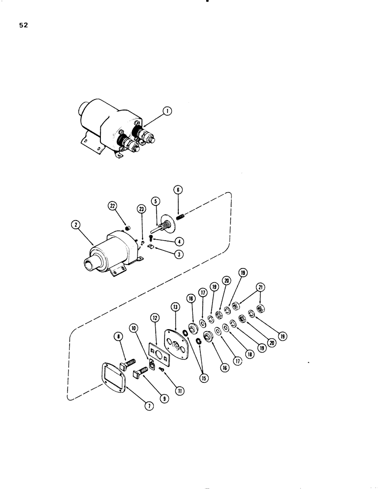 Схема запчастей Case W20 - (052) - A42376 SOLENOID, (401 BD) DIESEL ENGINE (04) - ELECTRICAL SYSTEMS