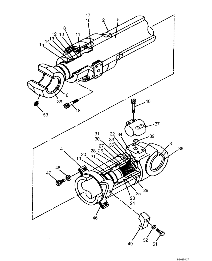 Схема запчастей Case CX135SR - (08-73) - CYLINDER ASSY - ARM (08) - HYDRAULICS